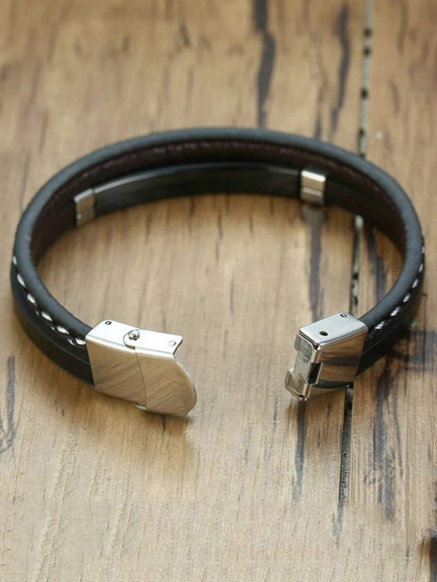 Black braided design bracelet