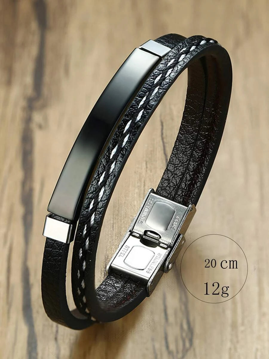 Black braided design bracelet