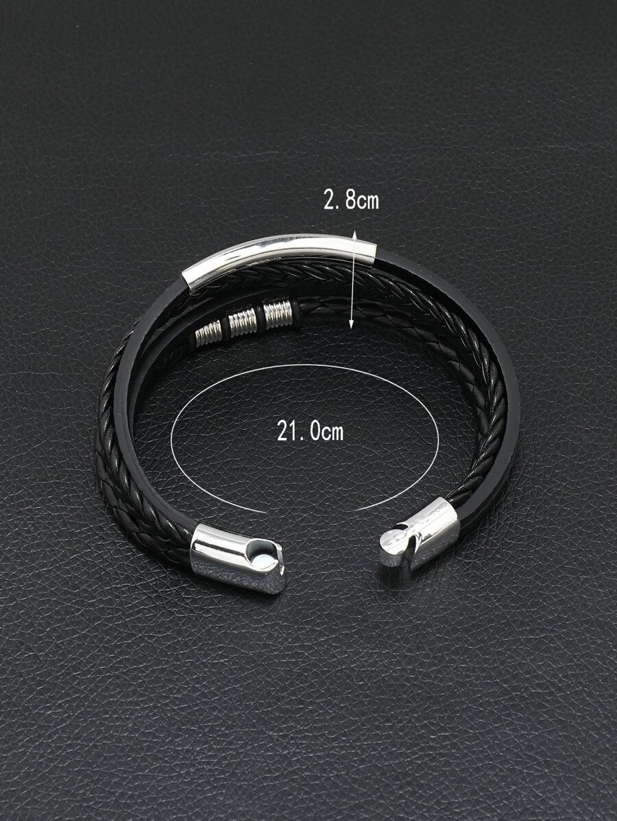 Braided Bracelet with Metal Detail