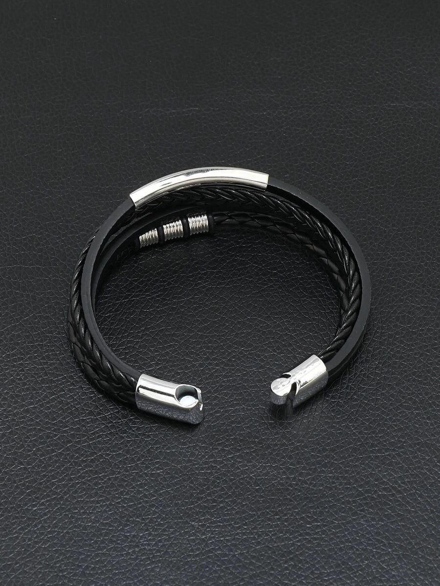 Braided Bracelet with Metal Detail