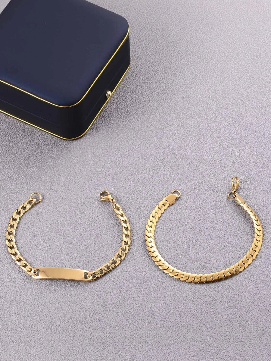 2-piece bracelet with rectangle design