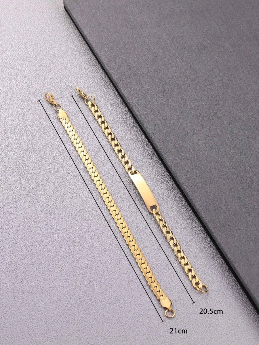 2-piece bracelet with rectangle design
