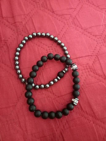 2 pieces men's bracelet with bead