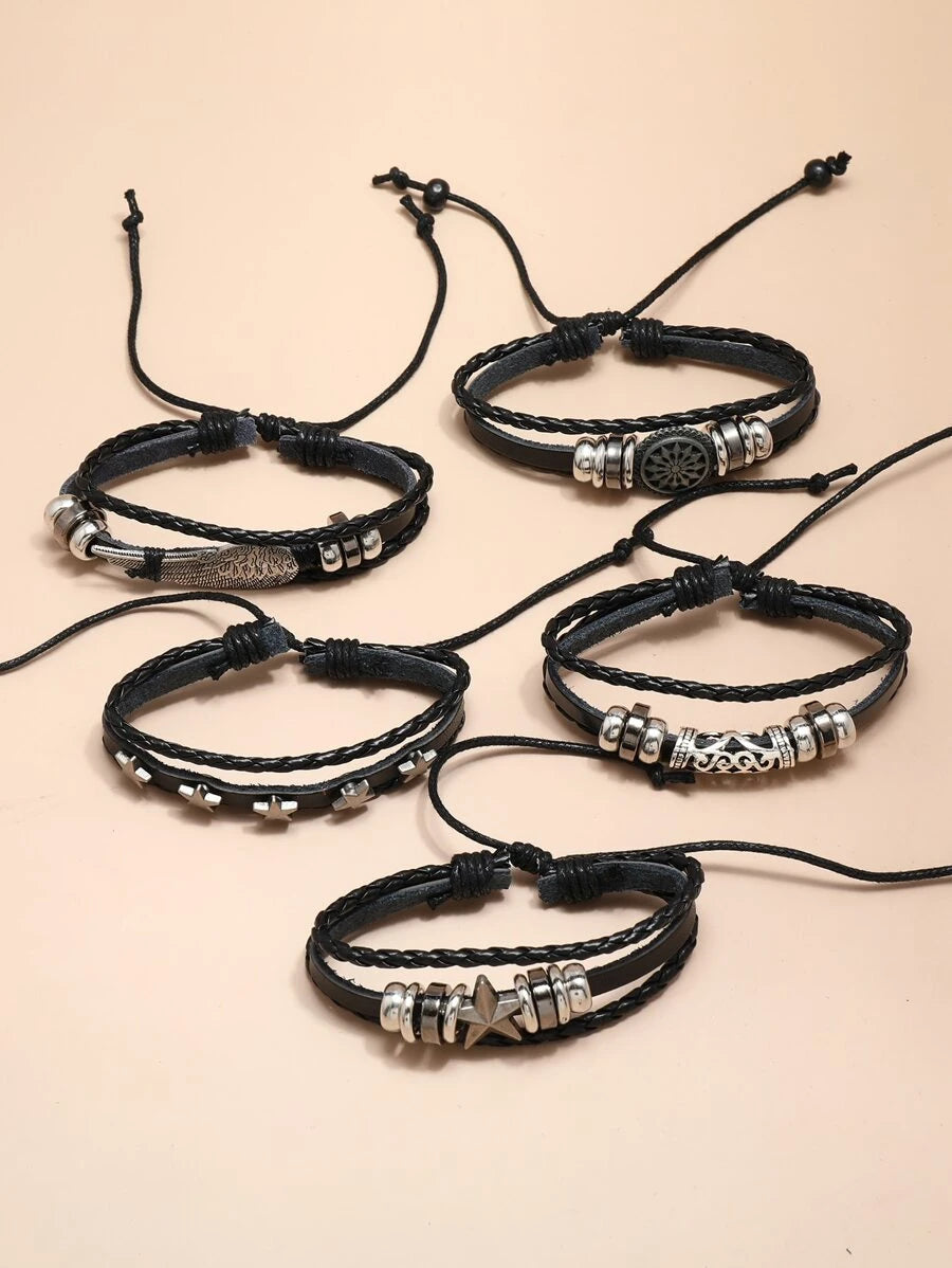 5-piece bracelet with star design