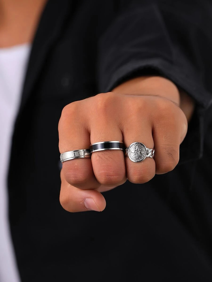 Rings with star design 3 pieces