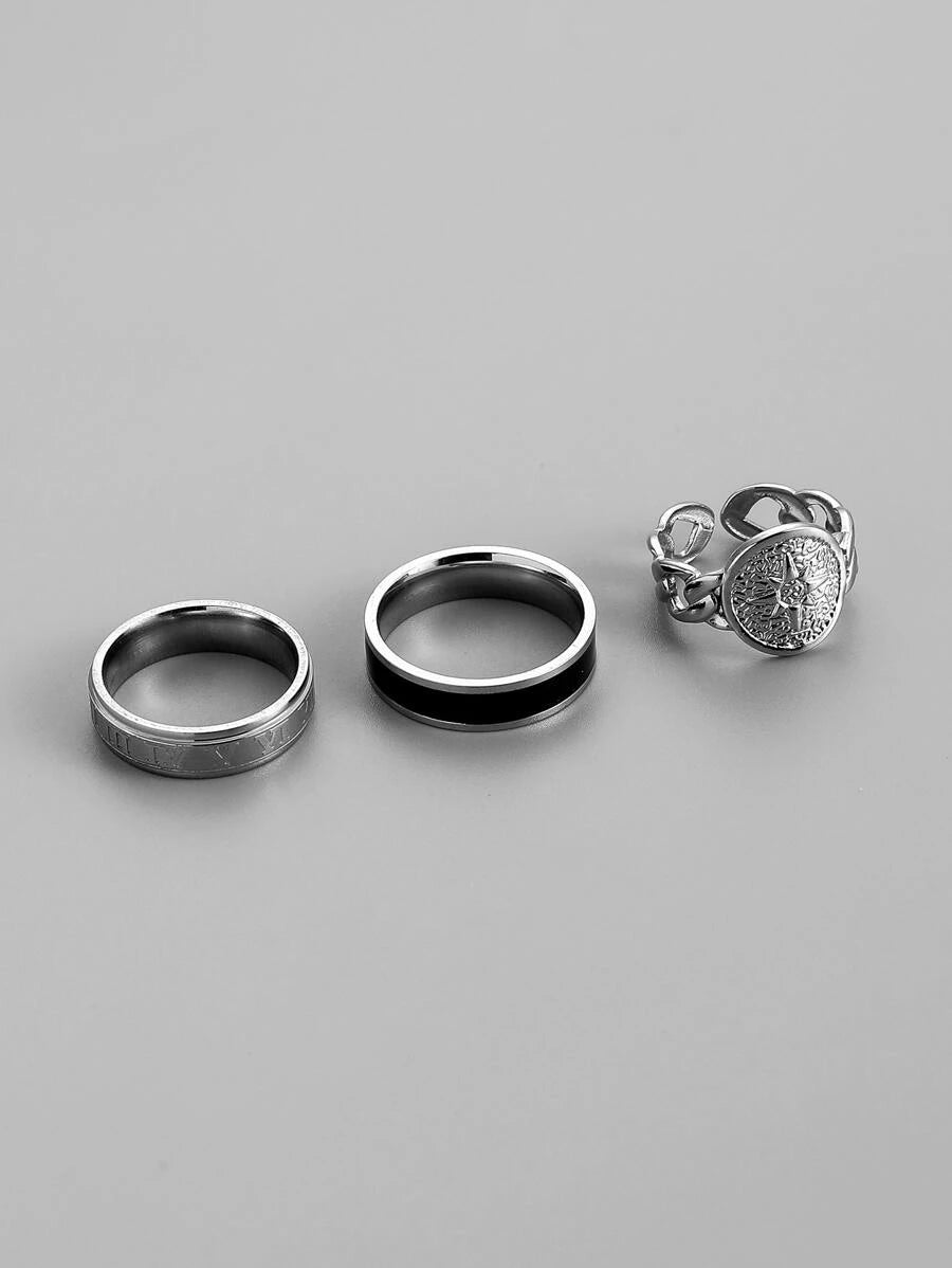 Rings with star design 3 pieces