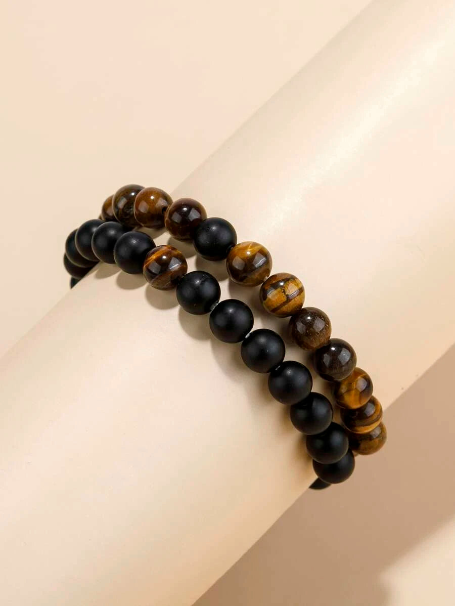 2 piece bracelet with men's bead
