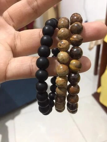 3 piece bracelet with men's bead
