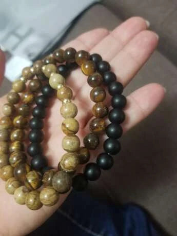 3 piece bracelet with men's bead