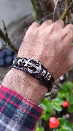 Black Anchor Design Bracelet