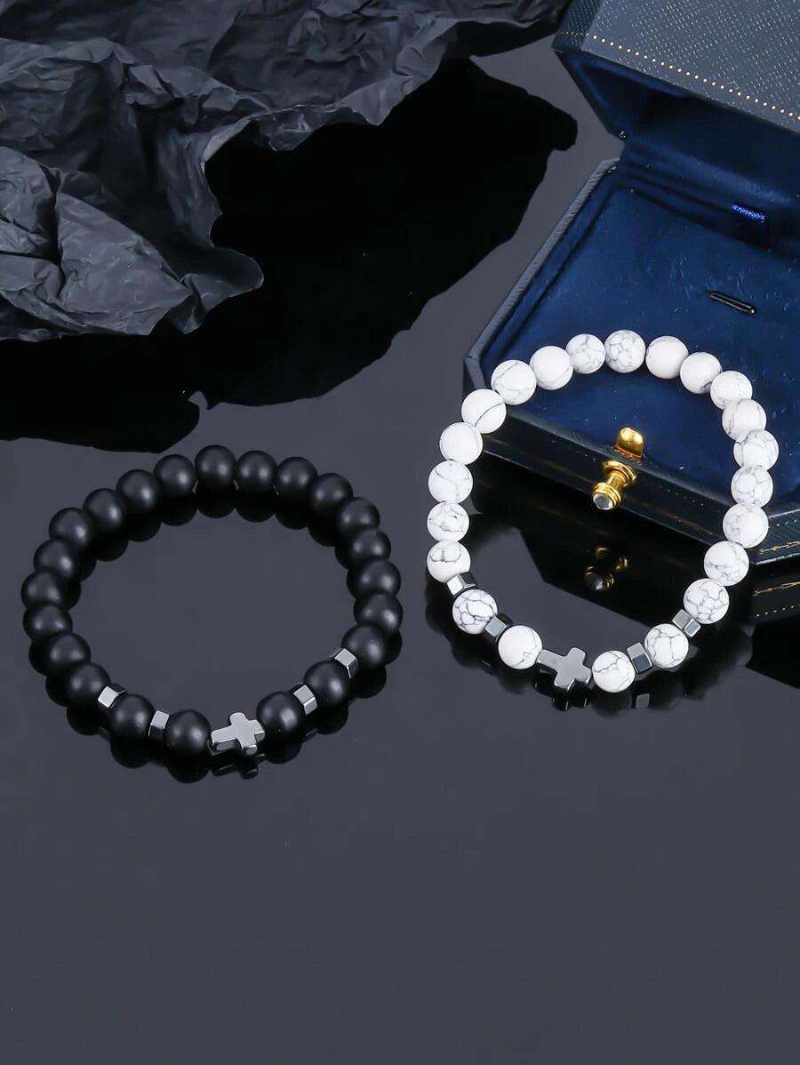 Bracelet with cross decoration bead