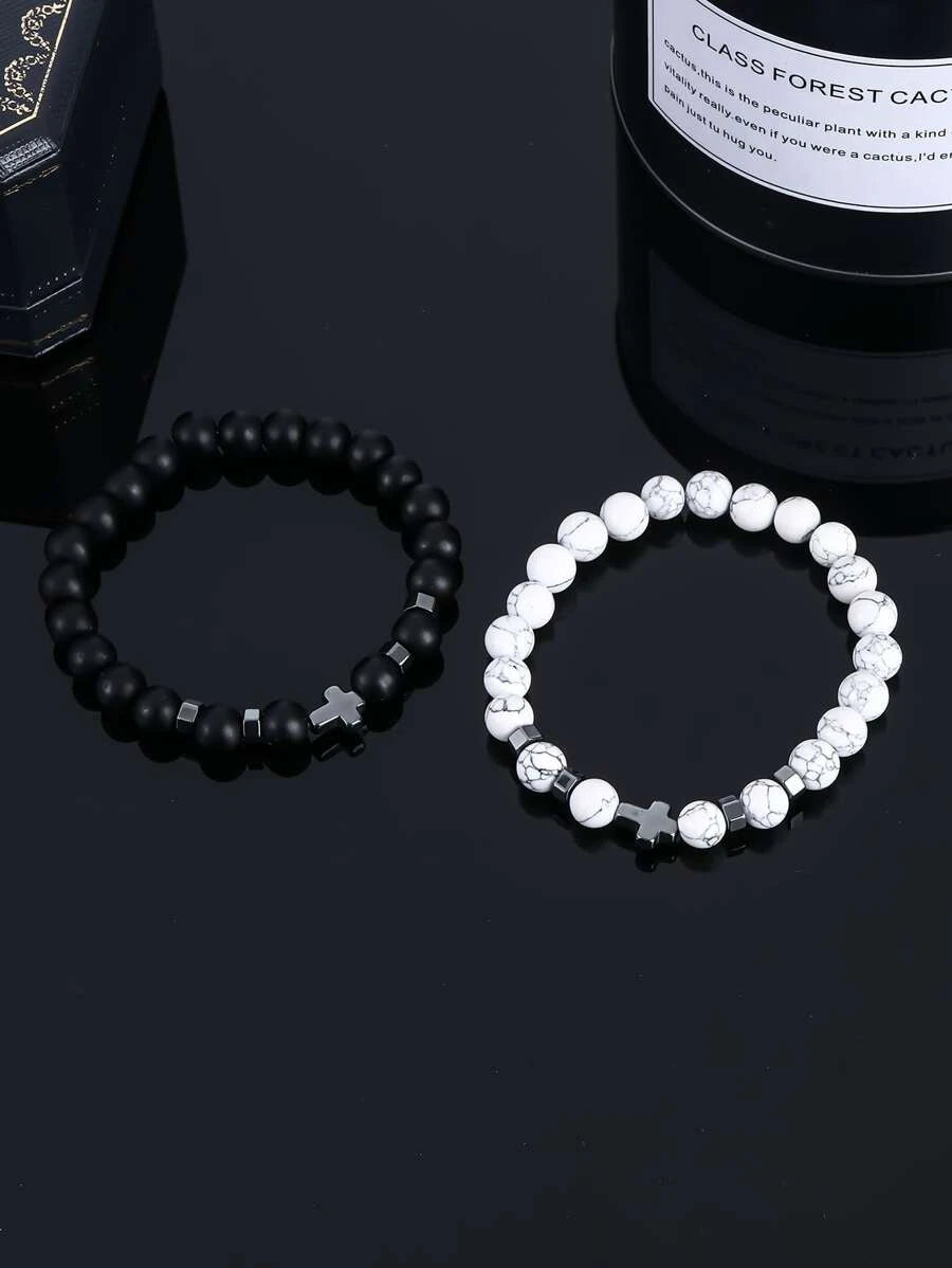 Bracelet with cross decoration bead