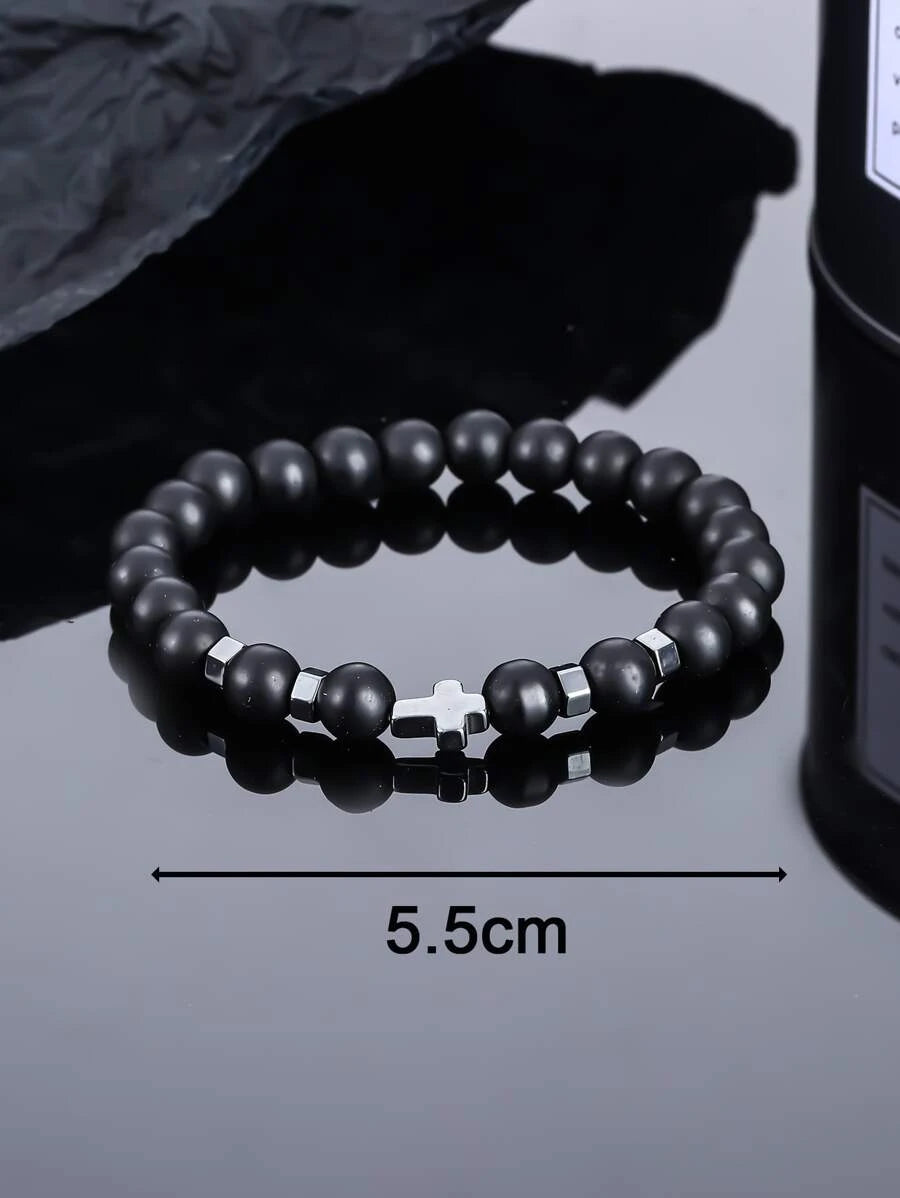Bracelet with cross decoration bead