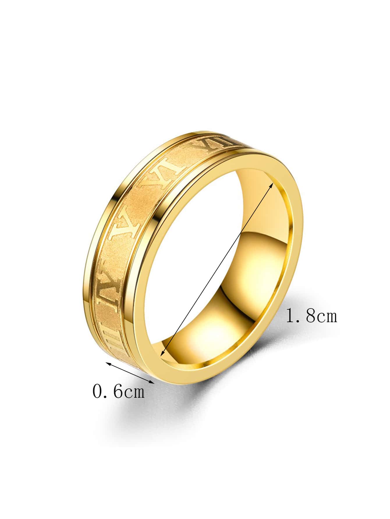 Golden Roman numeral ring