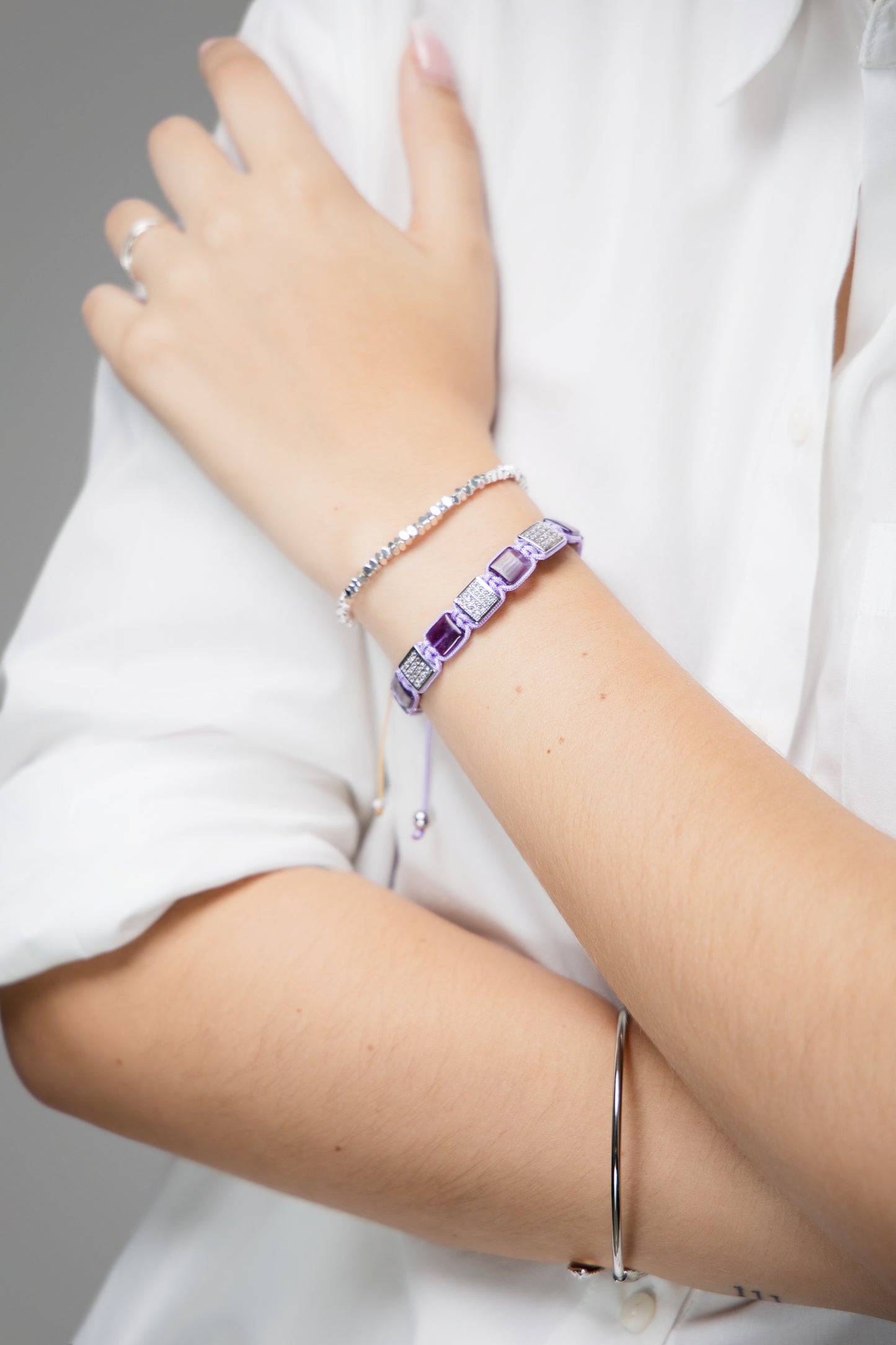 Mia Luxury Gemcube Amatista Silver