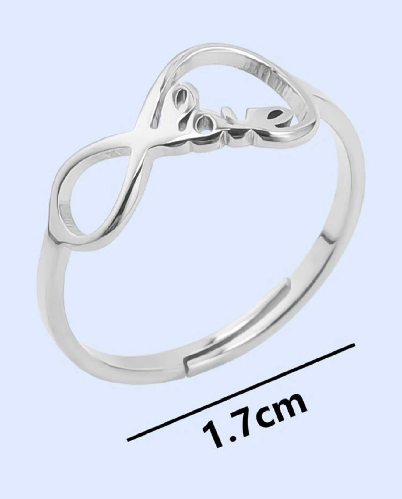 Sortija de dama en acero inoxidable Infinity Love