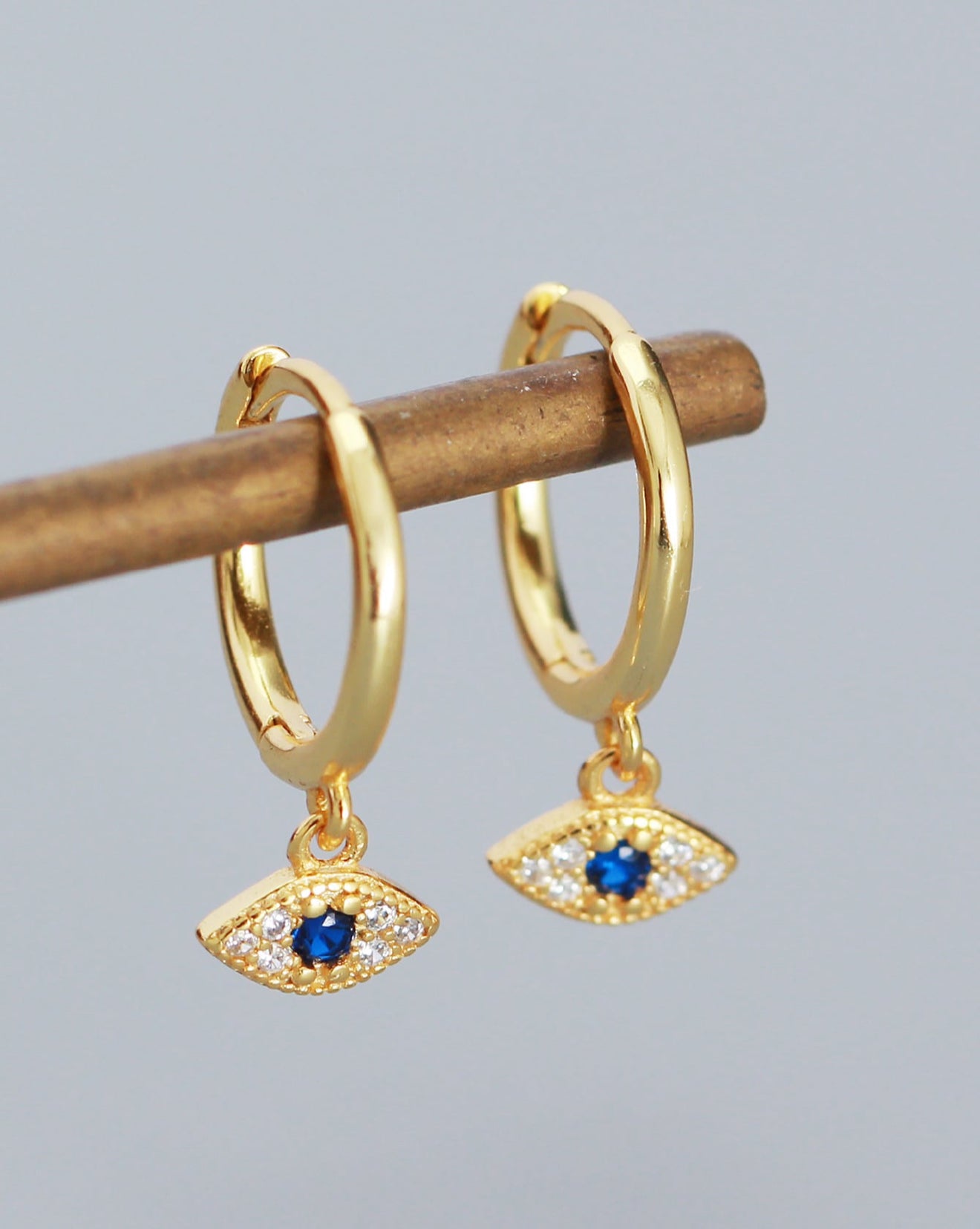 MIA - Pendientes Ojo turco en Plata con Baño de oro de 14 Kl