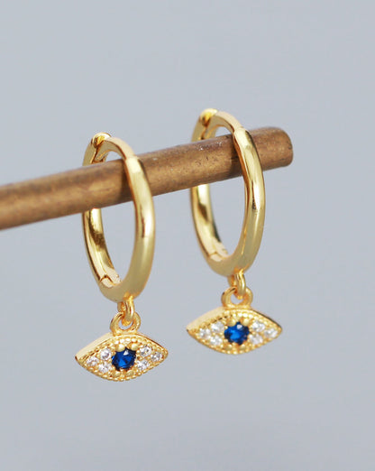 MIA - Pendientes Ojo turco en Plata con Baño de oro de 14 Kl