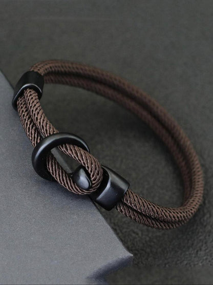 Pulsera minimalista de poliéster marrón