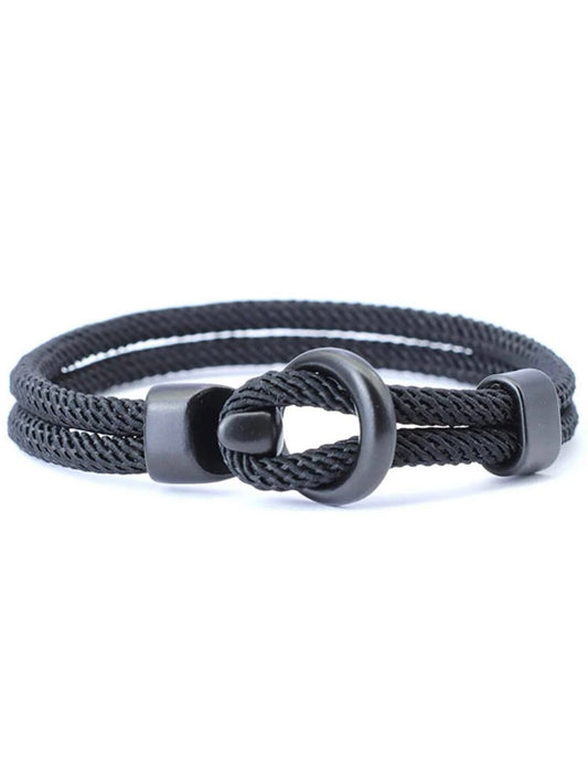 Pulsera minimalista de poliéster negra