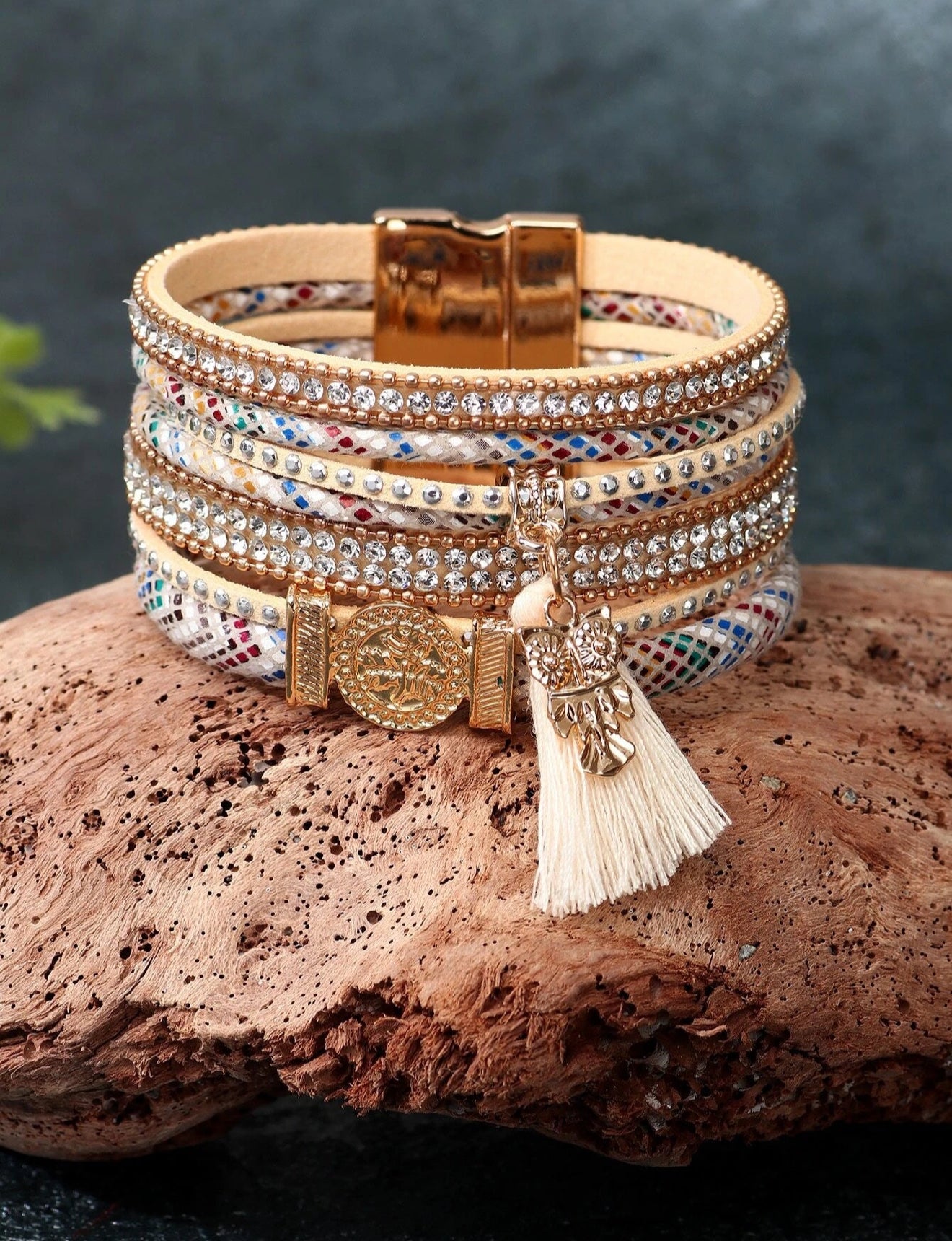 Mia - Brazalete a capas Samara Beige