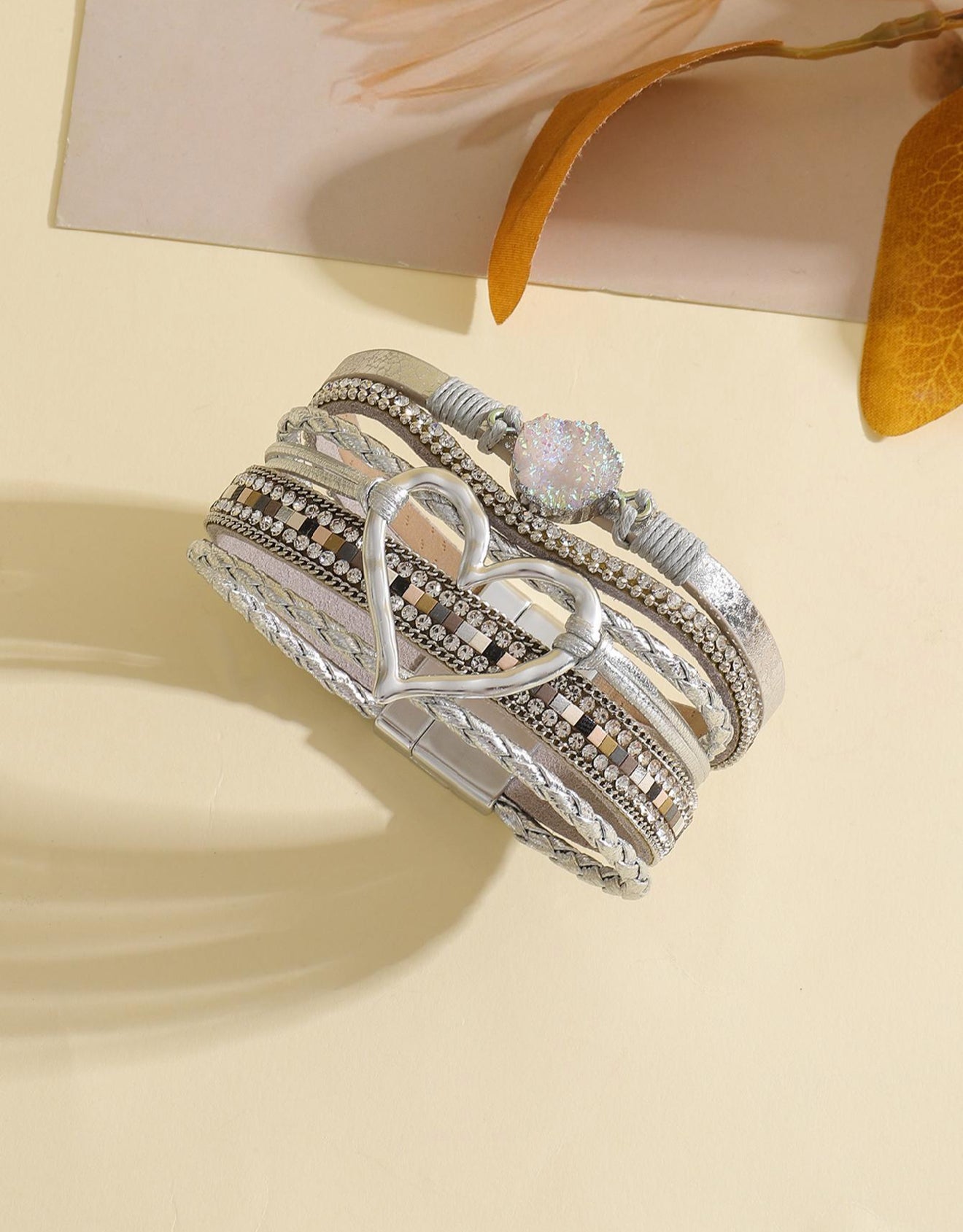 Mia - Brazalete a capas Luana con adorno de corazón