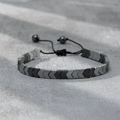 Retro Minimalist Black Agate Bracelet