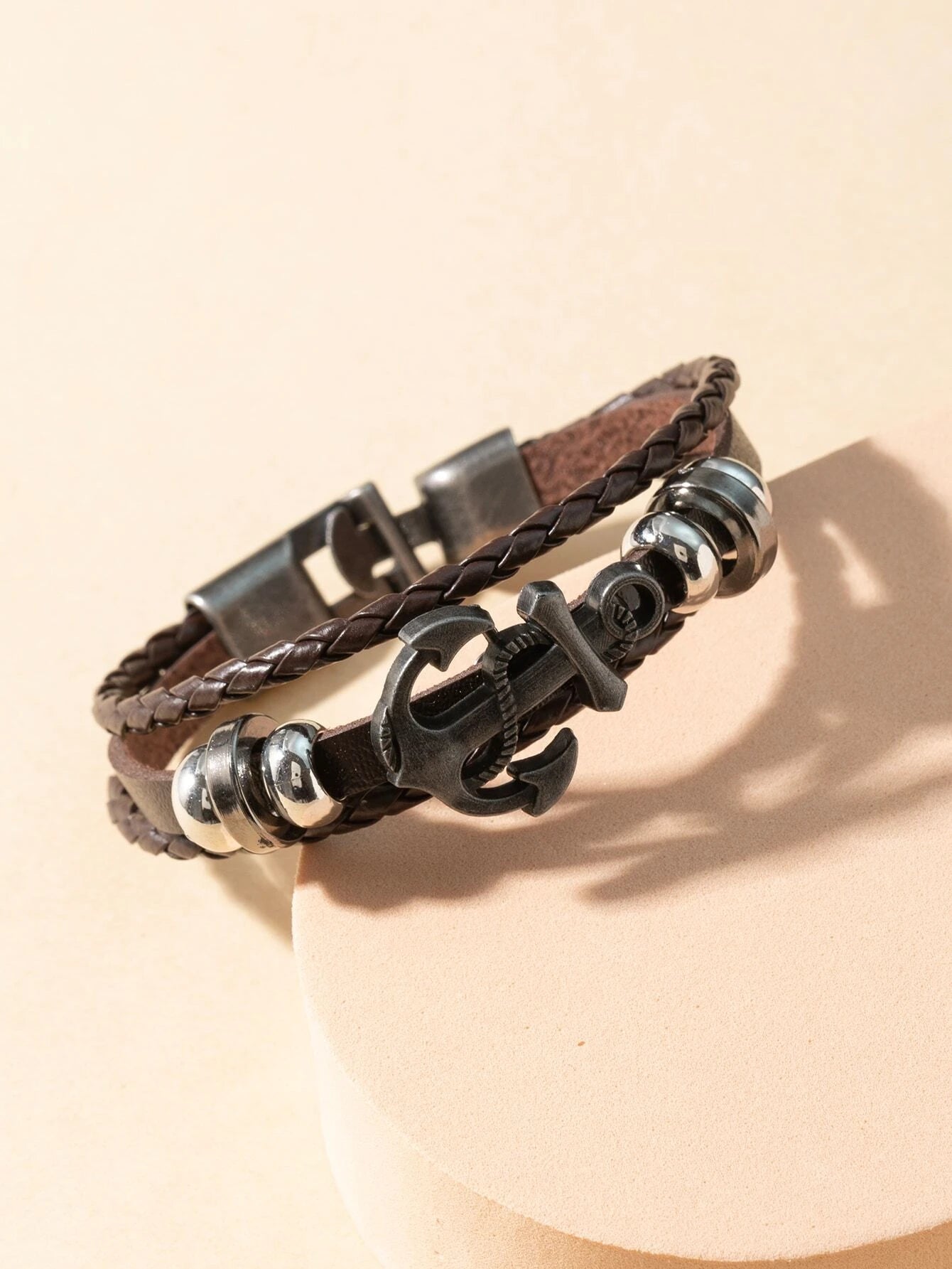 Bracelet with brown anchor design