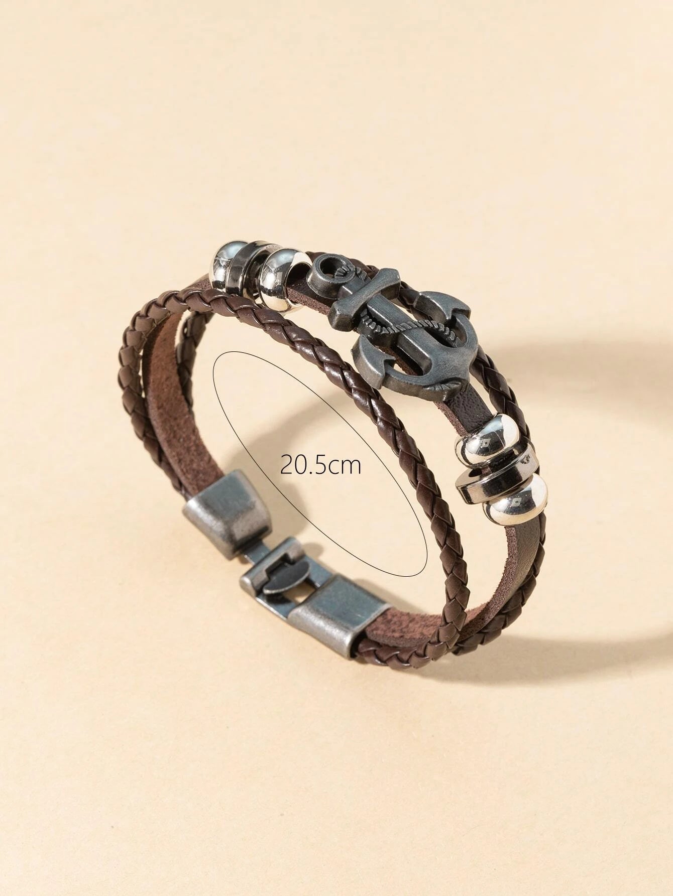 Bracelet with brown anchor design