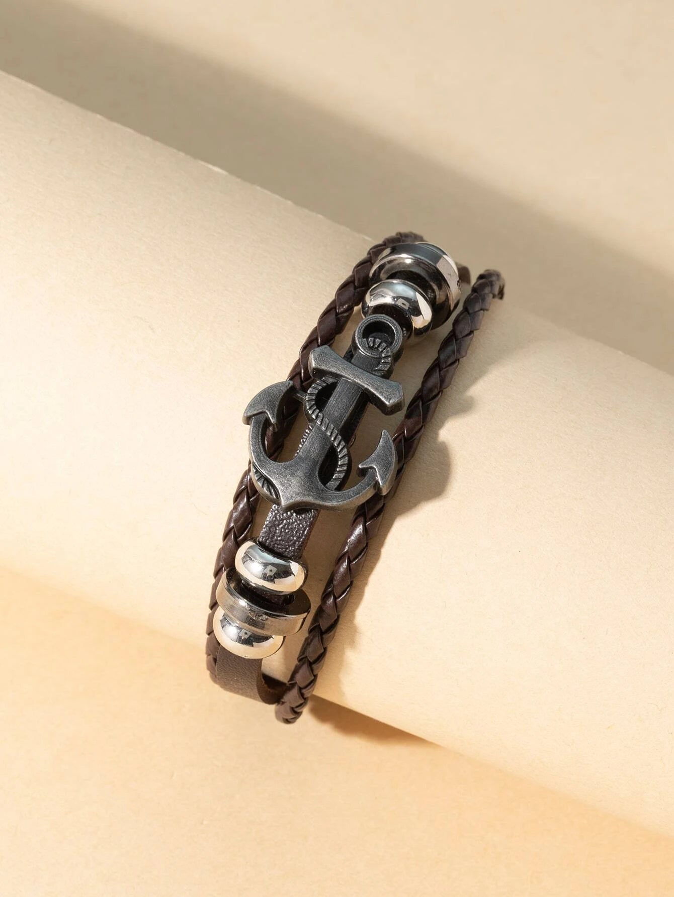 Bracelet with brown anchor design