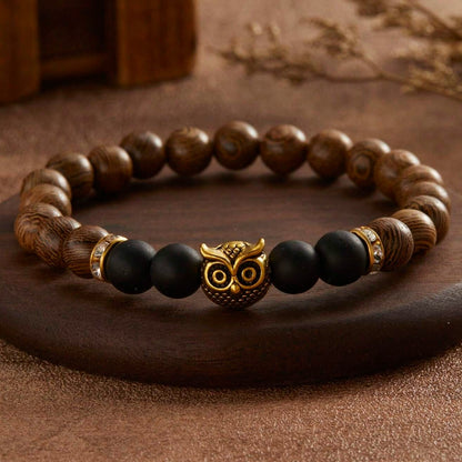 Signature Single Wooden Bead Owl Bracelet