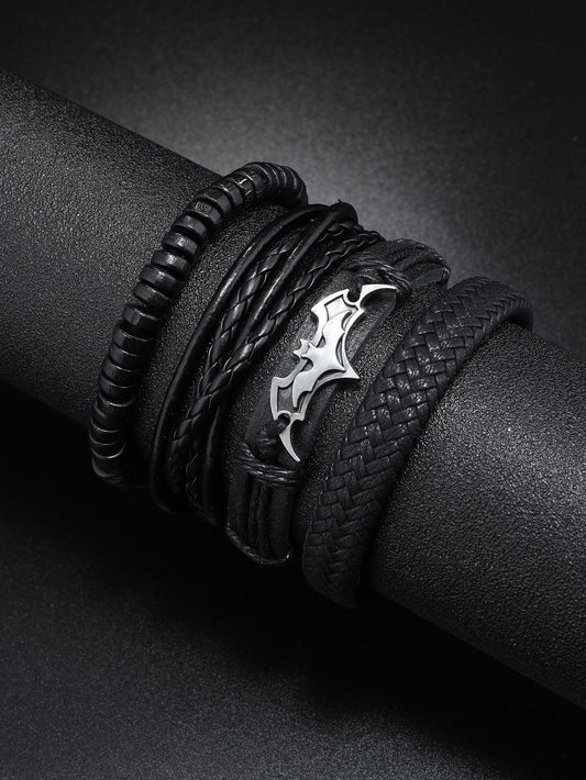 Batman bracelet 4 pieces leather