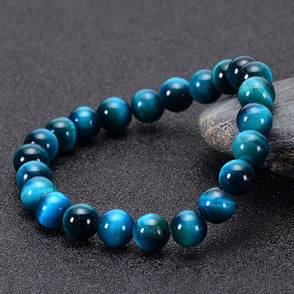 Pulsera Signature Single Ojo de Tigre Azul Royal