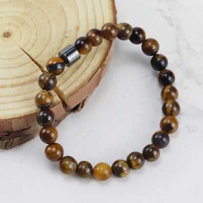 Tiger's Eye and Hematite Signature Single Bracelet