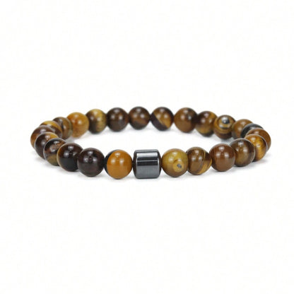 Tiger's Eye and Hematite Signature Single Bracelet