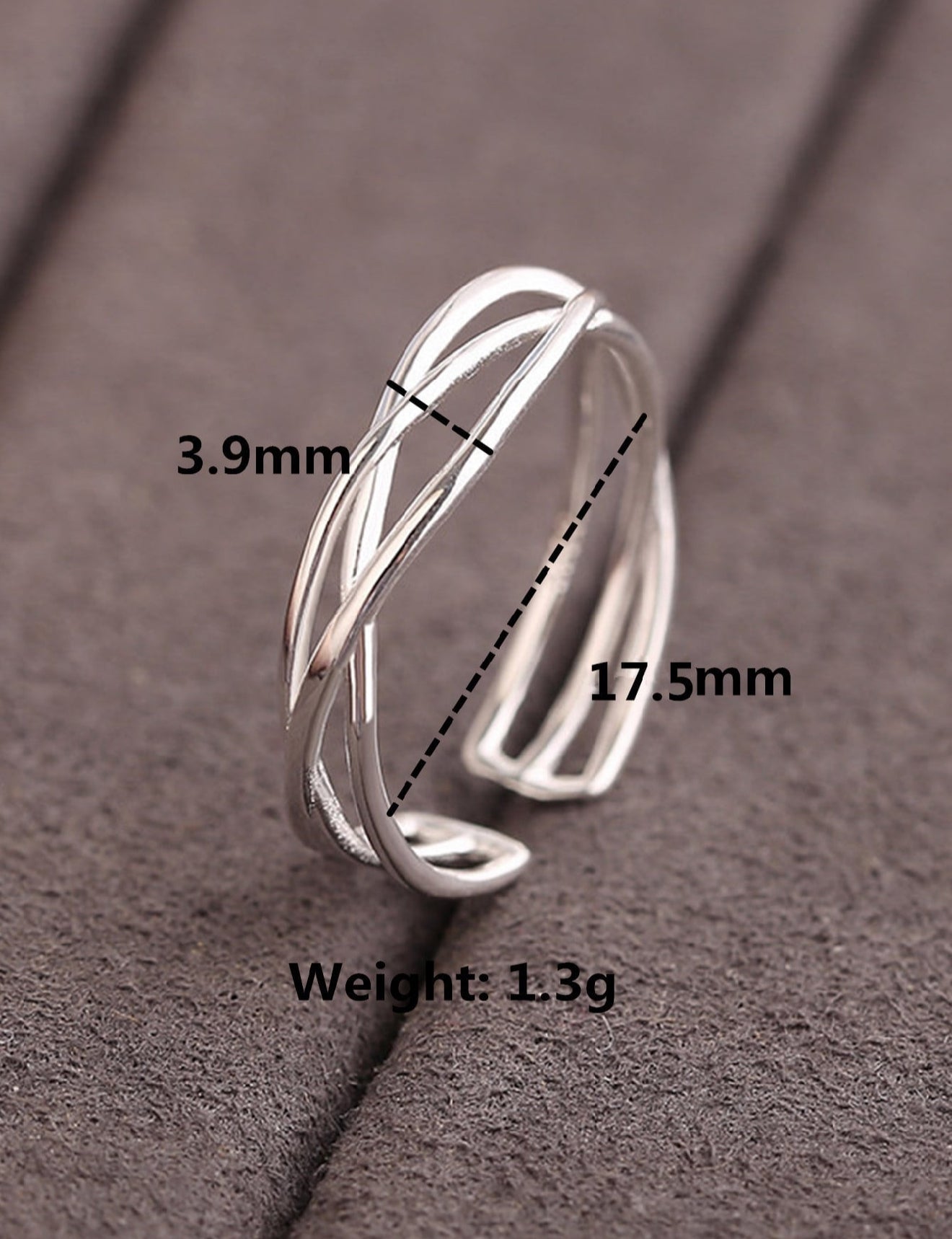 Sortija de dama Cruzado en Plata 925