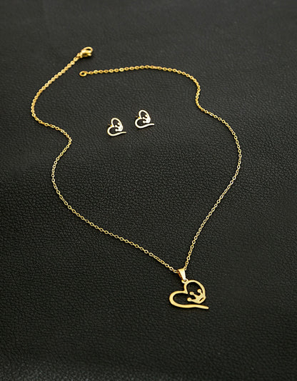 Mia Set de 3 piezas Love Queen en Acero Inoxidable Dorado