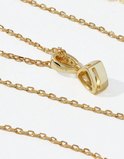 Mia Collar de Plata con baño de Oro de 14kl con dije rojo Rubi