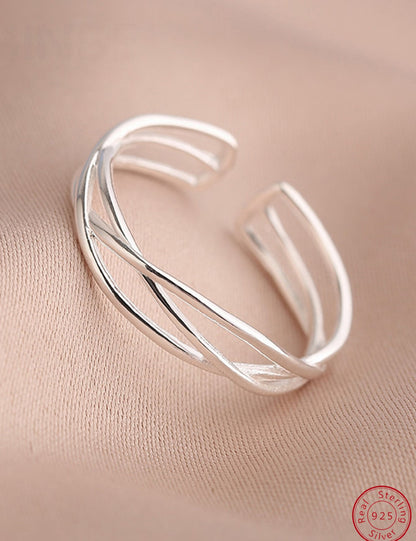 Sortija de dama Cruzado en Plata 925