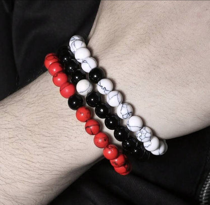 Pulsera 3 piezas con cuenta de hombres