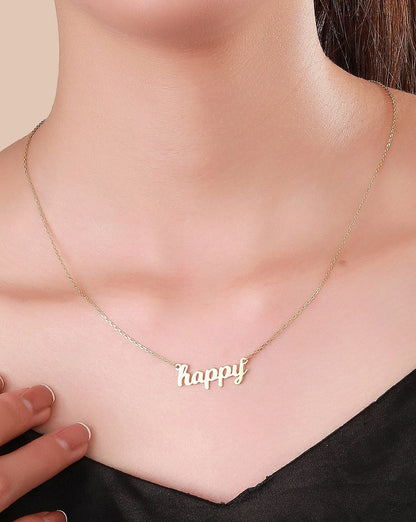 Mia Collar Happy en Plata con baño de Oro de 14Kl
