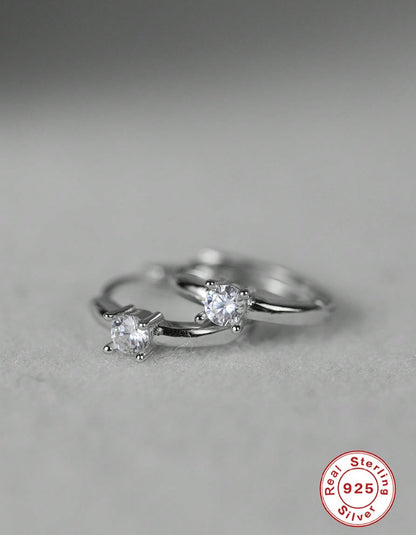 MIA - Pendientes de aro en Plata con Circonia