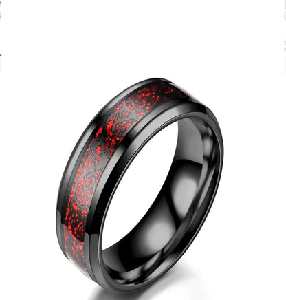 Anillo negro con rojo con negro