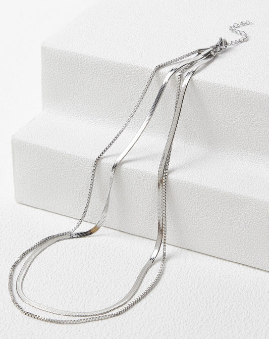 Mia Collar Lucía en Acero Inoxidable Plateado