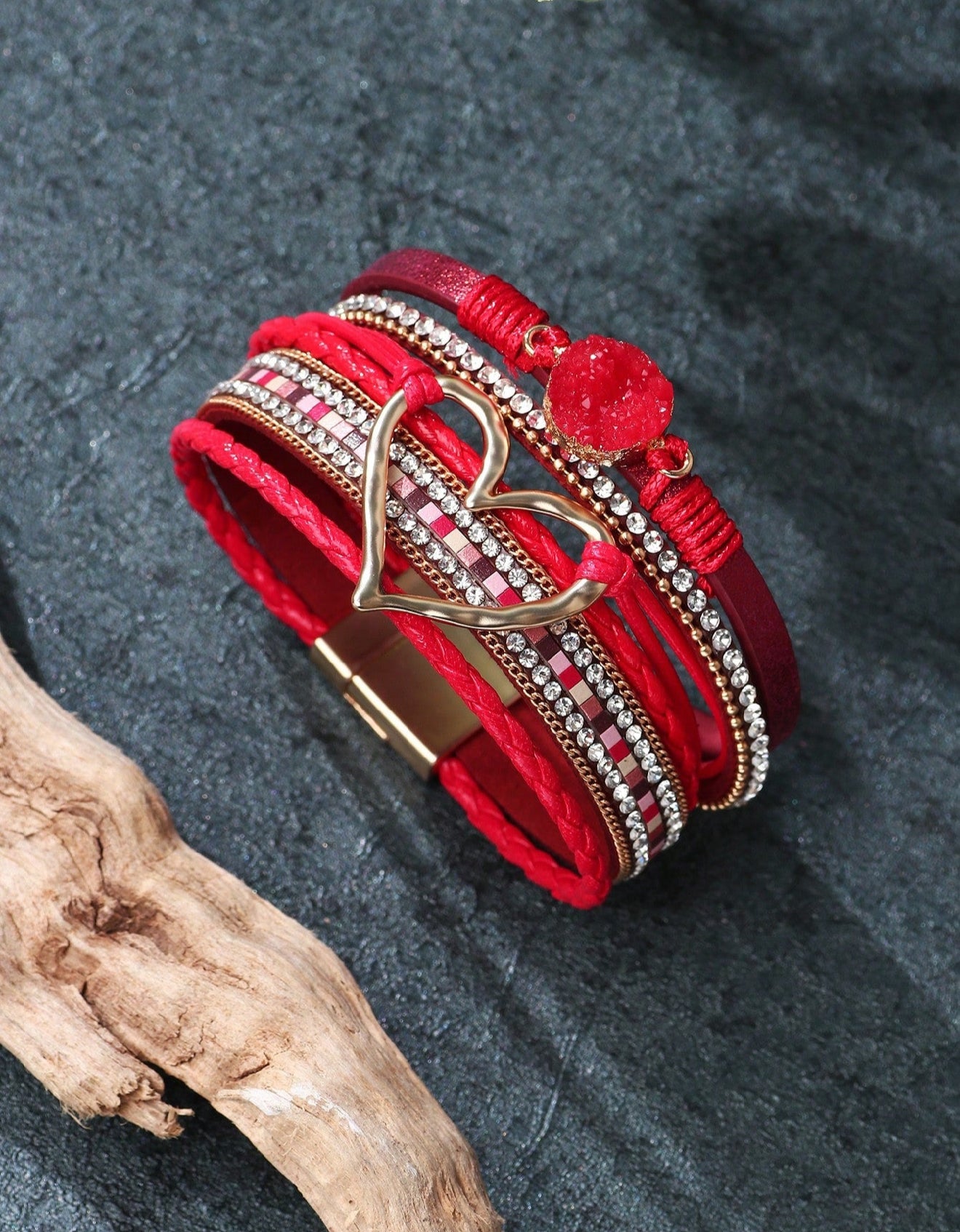 Mia - Brazalete a capas Rubi