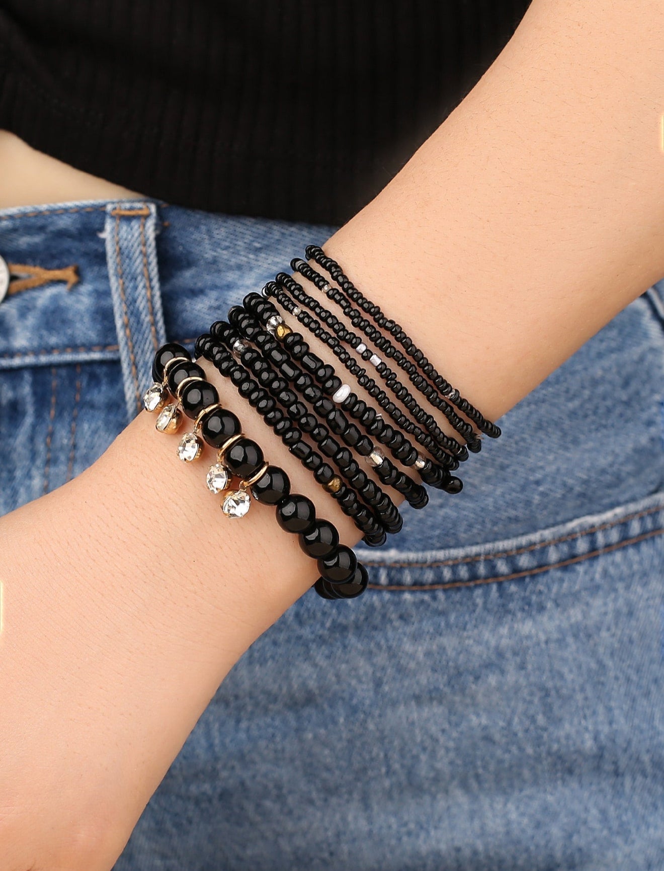 MIA - Set de Pulseras Infinity con cuentas