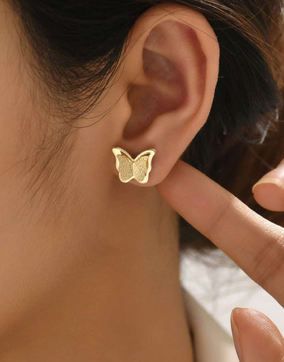 MIA - Set collar y aretes dorado baño de oro 18k mariposa