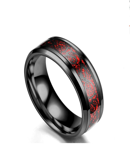 Anillo negro con rojo con negro