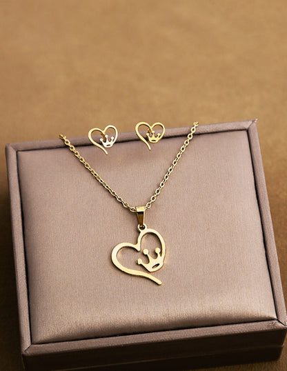 Mia Set de 3 piezas Love Queen en Acero Inoxidable Dorado