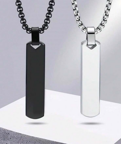 Collar con diseño rectangular Plateado